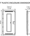 30 Inch Media Enclosure For Home Networking And Cable Management, Recessed White ABS Box For Structured Wiring dimensions diagram.