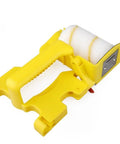 Heavy Duty Paint Edger Roller For Interior Walls Ceilings And Doors Cuts Crisp Lines Hassle Free, yellow handle and sponge roller design.