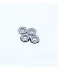 Top Rated 10 Pack SMF95ZZ Flanged Ball Bearings 5x9x3 mm Stainless Steel Double Shielded displayed from top view.