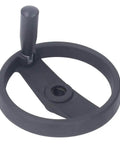 Beefy Durable Insulated Plastic Hand Wheel With Revolving Handle, 7.87 Inch Outer Diameter, 3 Spoked Design, 18 Mm Bore, For Lathe And Milling Machines