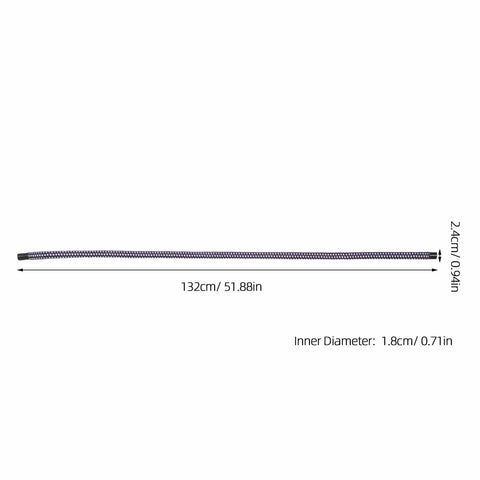 Heavy Duty 51.97 Inch High Temperature Steam Hose Replacement For Garment Steamer, dimensions labeled, flexible extension tube