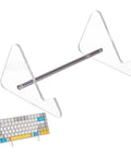 Clear Acrylic Keyboard Stand 1 Tier Desk Holder Space Saving Keyboard Tray shown with detached keyboard storage