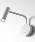 Wall Sconce Modern Indoor LED Adjustable Bedside Lamp Nordic Reading Infinite Indoor Bedroom Reading Light(White) mounted on a wall.