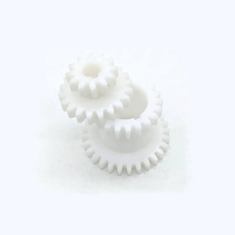 Two Speed Hi Low Plastic Double Gear Set For CJ0618 Mini Lathe Series Replacement Part Built For Small Metal Projects And Handles Tough Cuts With Durable M2.25 Module 45mm Height 30mm Bore 29 Teeth, white plastic gears