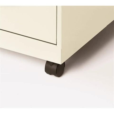 18-Inch Metal Mobile Filing Cabinet With 2 Drawers Pearl White Finish Lockable Smooth-Glide Suspension Compact Under-Desk Setup