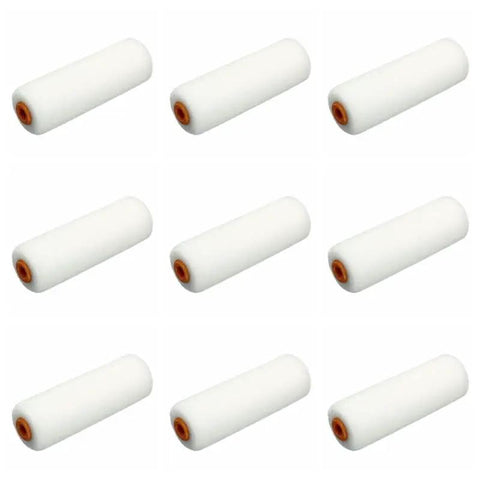13 Pcs Paint Foam Roller Set With Handle 100mm Wide Decorator Brush Kit for Smoothing Walls, featuring 9 white microfiber roller covers.
