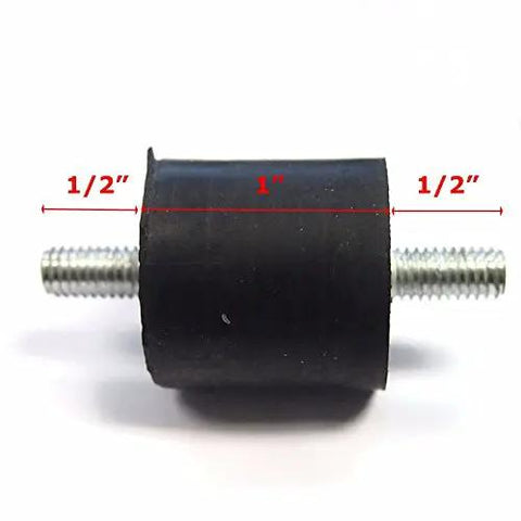 Heavy Duty M6 X 24MM Vibration Damping Rubber Mounts For Cold Air Intake Kits With One Inch Throttle Spacer and Black Steel Heat Shield, side view