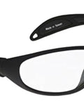 SF 6 HT X Ray Protective Lead Glasses With 0.75 mm Lead Equivalency, Black Maxx Wrap Safety Frame, side profile view