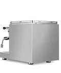 Alto Dual Boiler Espresso Machine With PID Control And Flow Adjustment For Top Shelf Precision Shots With Built In Timer And Pro Steam Paddle In Sleek Stainless Finish side view.