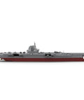 Badass 10009 Piece Military Aircraft Carrier Building Blocks Set 1 200 Scale Chinese Navy CV18 Warship side view of assembled model.