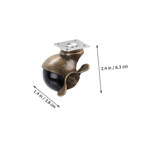 Built Different Vintage Brass Plate Casters For Furniture With Locking Brakes Swivel Rollers Four Pack 2.4 inch smooth glide wheel