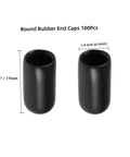 Round Rubber End Caps 100 Pack 1/4 Inch ID 6.5mm Black Vinyl Flexible Screw Thread Protectors For Metal Tubing, Rods, Bolts, Furniture Feet And Cables, 0.66 inch