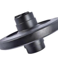 Pro Grade Rear Idler Wheel Direct Swap For 304-1894 536-3550 Caterpillar 299C 299D 299D3 Track Loaders, black steel, side view.