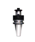 Solid Stainless Steel Bt50 Cnc Milling Tool Holder with knockout for grinding machines, showcasing quick mount design.