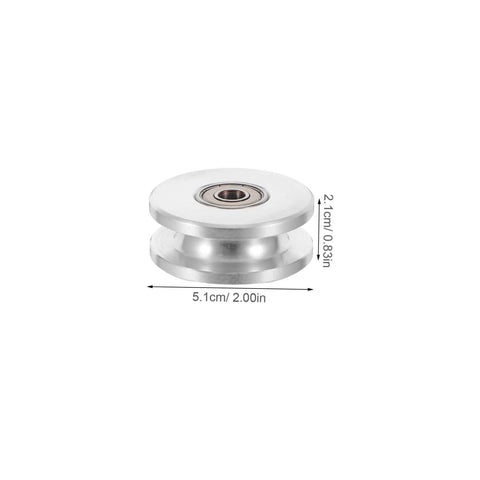 Heavy Duty Aluminum Alloy U Groove Pulley Wheel With Double Bearings Silent Roller Built To Last For Smooth Cable Installations In Gym Pulleys And Fitness Equipment Attachments, 5.1cm