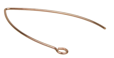 Rose Gold 50Pcs 316L Stainless Steel V Shape Earring Hooks Ear Wires For DIY Jewelry Making 40x22x0.8mm, 3mm loop, open eyelet