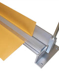 Close-up of 48 Inch Aluminum Sheet Metal Bender For 20 Gauge Steel And 14 Gauge Aluminum, showing bench top brake mechanism.