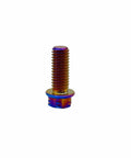 Burnt Blue Titanium Motorcycle Bolts M10 1.5 Hex Torx Head Pack Of 5 Beefy Dual Drive Flange Bolts Lightweight Tough As Nails For Performance Bikes Rustproof And Corrosion Resistant For Long Lasting Performance.