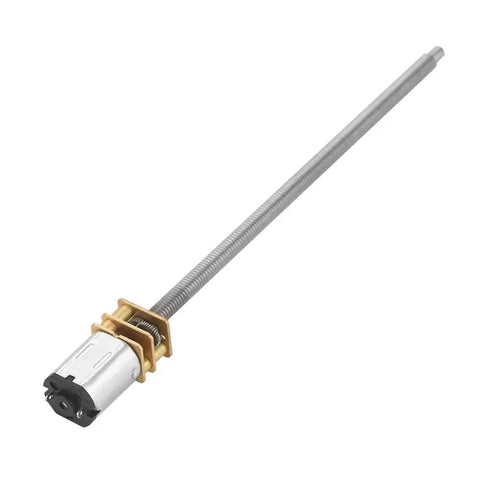 Beefy Torque Low Noise Micro Gear Motor With M4x100mm Threaded Output Shaft For DIY Robot Cars And Mechanical Arms Prime Precision Motor For Robotics Projects And Automation, silver DC motor with long threaded shaft