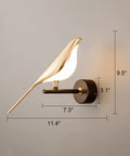 Cool Magpie Themed LED Bird Wall Light In Gold One Light Acrylic Fixture For Living Room And Bedroom Adjustable Bird Head SMD LED Bulb Included Modern Fun Bedside Decor