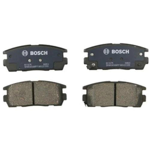 Bosch QuietCast ceramic rear brake pad set with four pads and blue backing plates