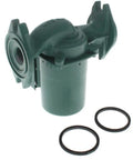Tough As Nails Cast Iron Circulator Pump Featuring Silent Wet Rotor Action And Quick Swap Universal Flange Gaskets For Hassle Free Hydronic Heat Pumps with two gaskets.