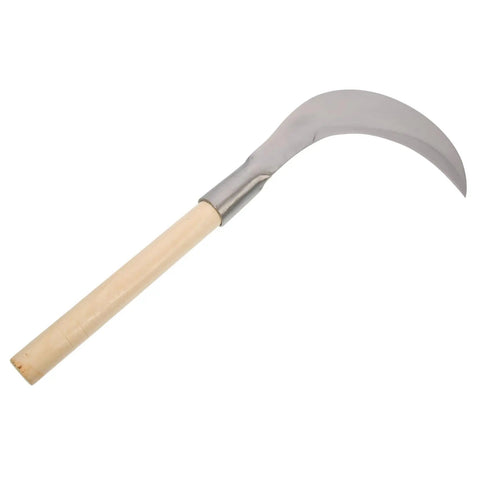 Long Handle Manganese Steel Grass Sickle For Weeding And Harvesting Garden Care With Non Slip Wooden Handle Comfortable Grip Lawn Tool
