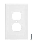 Sunken Pearls Heavy Duty Decorative Wall Plate Switch Plate Outlet Cover Set White 2 Pack For Single Duplex Zinc Alloy Construction
