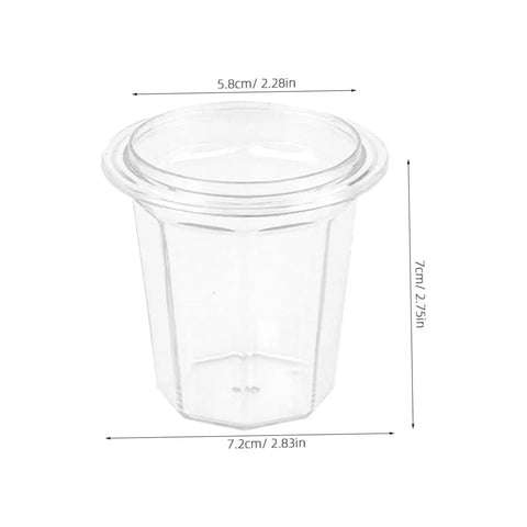 Espresso Dosing Cup For Coffee Machines With Anti Scatter Powder Design Easy Clean Pro Level Coffee Making Supplies For Home Cafe And Small Shop Use Today, showing clear plastic cup with dimensions labeled.