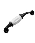 Black And White Ceramic Dresser Drawer Pulls 10 Pack Cabinet Hardware 4.48 Inch Length 114mm Overall With 3.78 Inch Hole Center 96mm Antique Style