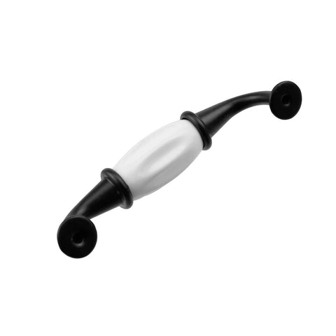 Black And White Ceramic Dresser Drawer Pulls 10 Pack Cabinet Hardware 4.48 Inch Length 114mm Overall With 3.78 Inch Hole Center 96mm Antique Style