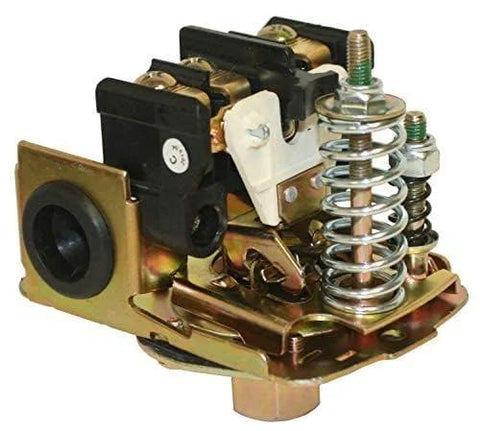 Merrill MPS4060 water well pressure switch with brass base, coil spring, and 1/4" NPT port