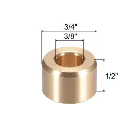 Bearing Sleeve 3/8 In Bore, 3/4 In OD, 1/2 In Length, Self Lubricating Sintered Bronze Bushing for plain bearings