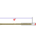 Heavy Duty Construction Lag Screw With Torx Drive Exterior Coated ACQ Compatible 6 Inch Length side view showing measurements