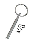 Coffee Machine Repair Key Set With Gasket Pack And Magnetic Wrench, shown with stainless steel key and three size rubber gaskets