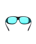 Top Shelf Laser Safety Glasses Featuring OD4+ Red Laser Protection Shielding 620 To 700 Nm Range High Definition Lenses for lab use, front view.
