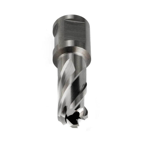 Annular cutter, 9/16 in diameter, 3/4 in Weldon shank for magnetic drill press, close-up