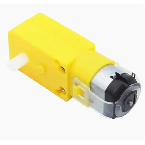 Close-up of a yellow Eight Pack DC Geared Motors 3V To 12V For Aircraft Toys Robotic Bodies And Four Wheel Drive Cars