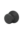 Matte black door knob side view, Bowery Matte Black Privacy Door Knob For Bedroom And Bath Lock With Inside Push Button Release