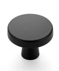Single knob from Matte Black Round Cabinet Knobs 25 Pack, 1-1/4 Inch Drawer Pulls For Kitchen Cabinets, Dressers, And Cupboards, Solid Metal Hardware