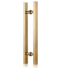 Gold Barn Door Pull Handle for Sliding Doors, Modern Square H Shape Push Pull Handle, Durable 304 Stainless Steel, 32 Inch