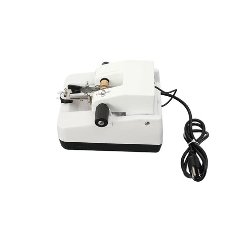Tough As Nails Automatic Optical Lens Groover And Beveling Machine for eyeglasses, featuring ergonomic design and electrical cord.