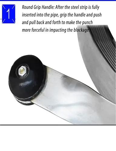 Premium Steel Drain Cleaning Rod For Nasty Household Gunk Badass Clog Ripper grip handle for efficient clog removal and control.