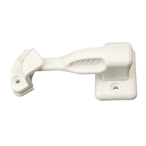 T-Shaped Car Door Holder Retainer Baggage Catch Latches Keep Doors Open Secure For Motorhomes Cars And Yachts With Easy Nylon ABS Installation No Tools Needed, white nylon construction.