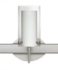 Contemporary Triple Wall Sconce Featuring Clear And Opal Glass Panels Mounted On Premium Satin Nickel Brackets.