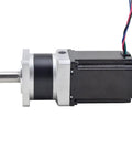 Nema 23 Stepper Motor 76.5mm with 10:1 MG Series Planetary Gearbox, 30 arcmin backlash, showing built-in shaft coupling