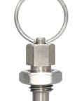 Top Shelf M6 Stainless Steel Knob Plunger With Secure Locking Threads And Smooth Glide Action Go Anywhere Indexing Hardware Pin, close-up view.