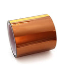 Two Pack High Temp Polyimide Kapton Style Heat Insulation Tape For 3D Printers, metallic brown roll, durable adhesive, front view
