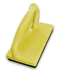 Yellow Safety Push Block For Woodworking Comfortable And Easy To Use Router Table Jig Block For Precise Cuts And Safer Routing Dope For DIY Projects And Jigs, shown from side angle.