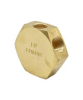 Brass Flat Hex Pneumatic Manifold FPM44R 3 Way Outlets 1/4 Inch NPT Female Inlets and Outlets, showing flat hexagonal shape